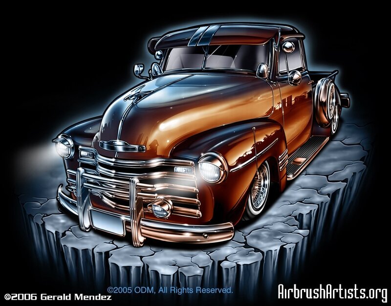 classic hot rod truck illustration