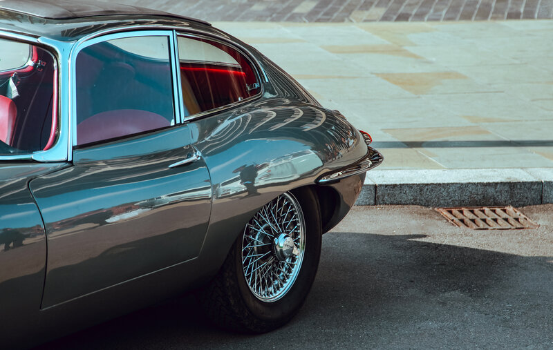 Classic Jaguar E-type Car — Gray