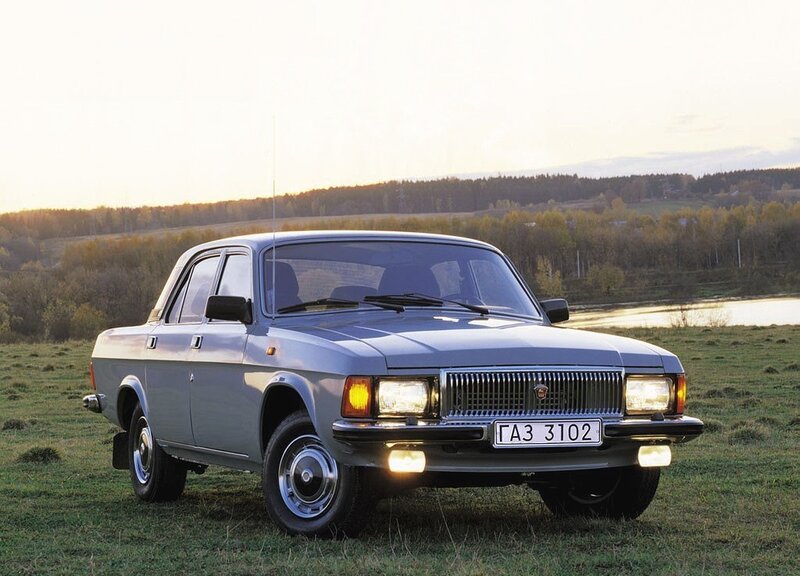 Classic Lada sedan in a field