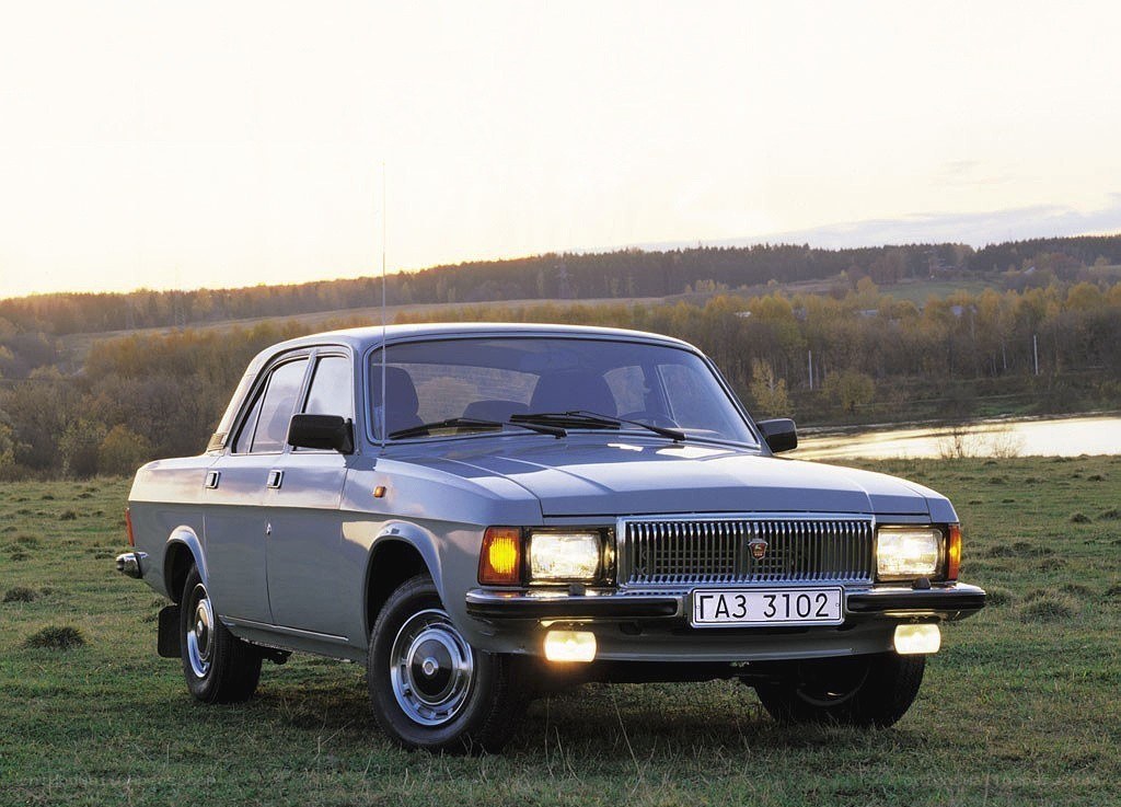 Classic Lada sedan in a field