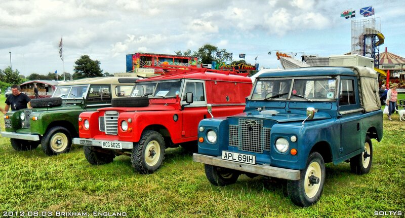 Classic Land Rovers at a show