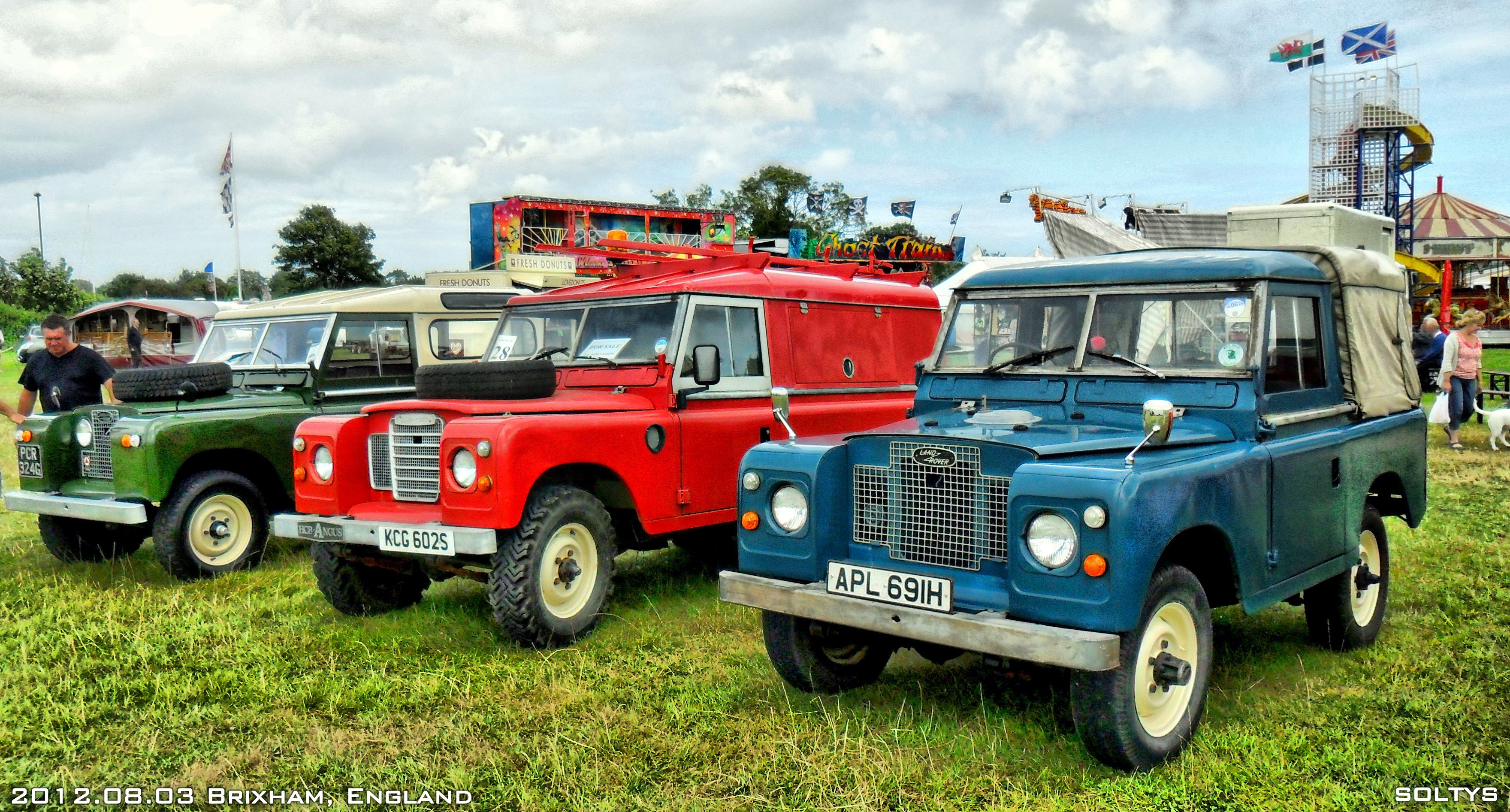 Classic Land Rovers at a show