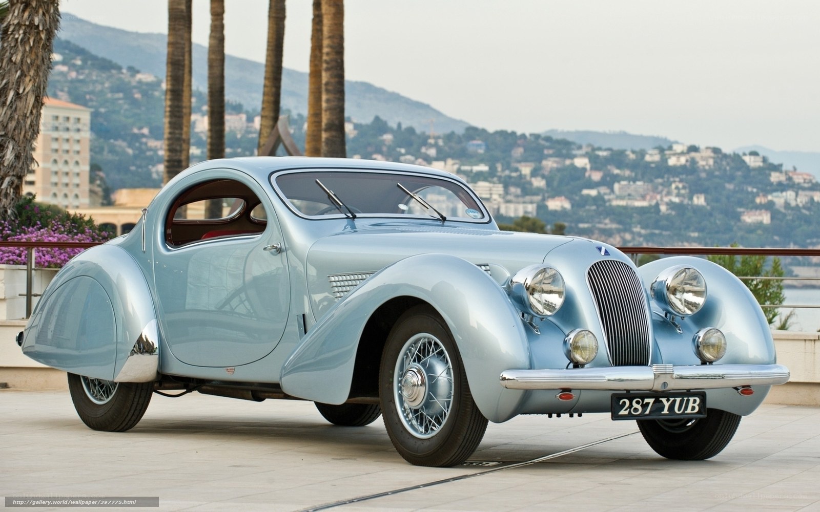 Classic light-blue car