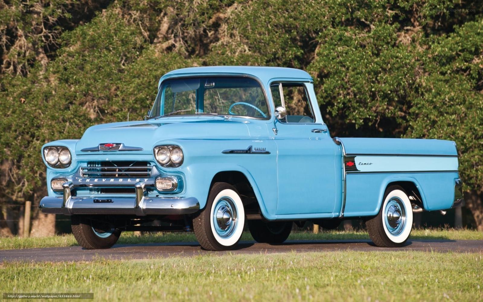 Classic light blue Chevrolet pickup
