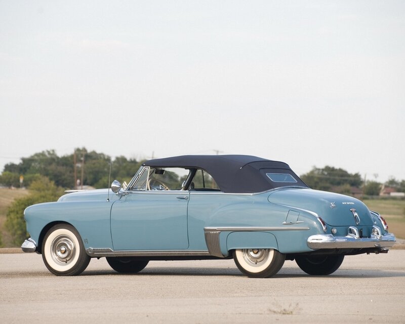 Classic light blue convertible car