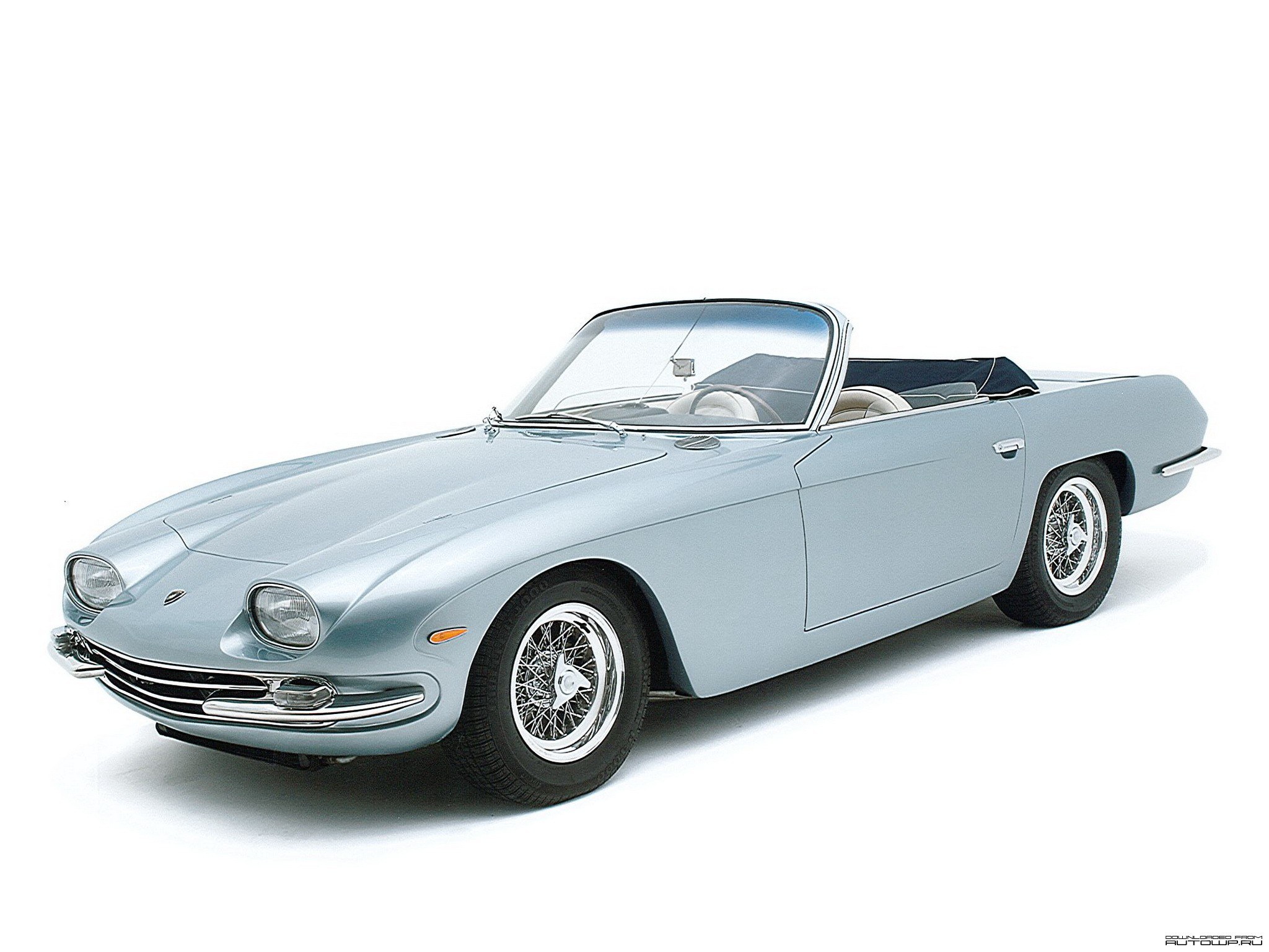 Classic light blue convertible car