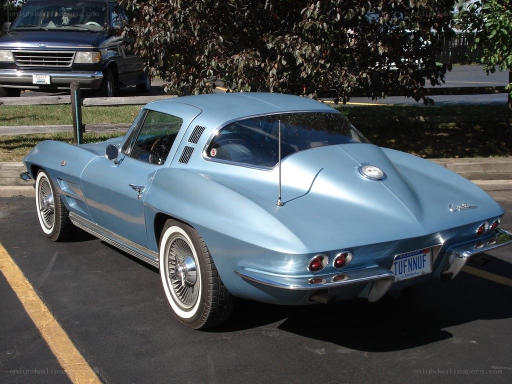 Classic light blue Corvette