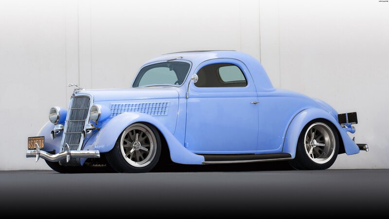 Classic light blue coupe