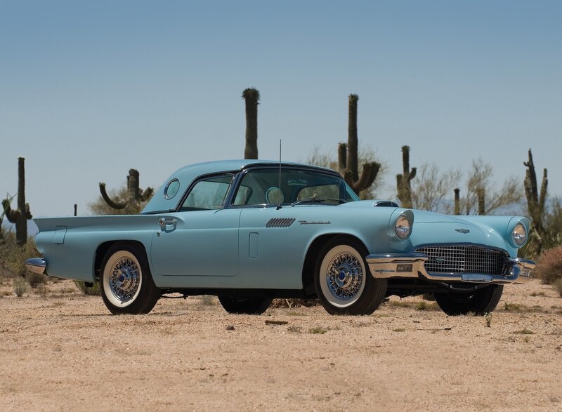 Classic light blue Ford Thunderbird