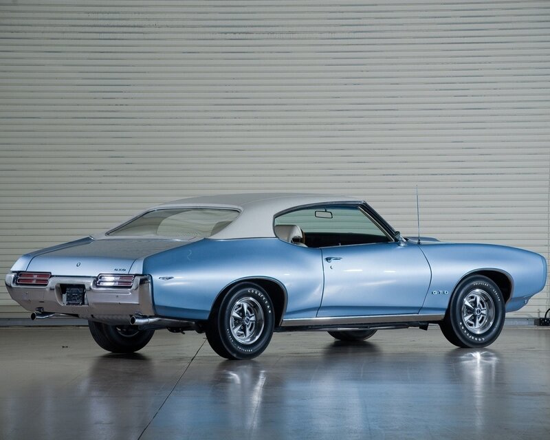 Classic light blue GTO car