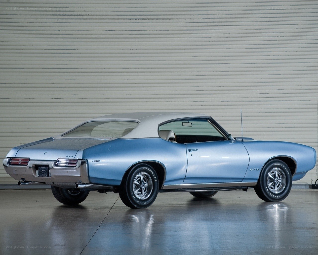 Classic light blue GTO car