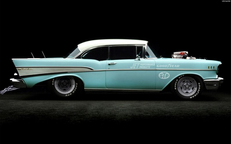 classic light blue hot rod car
