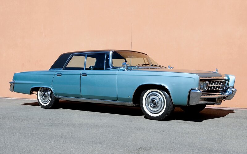 Classic light blue sedan