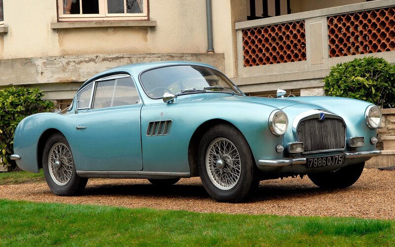 Classic light blue sports car