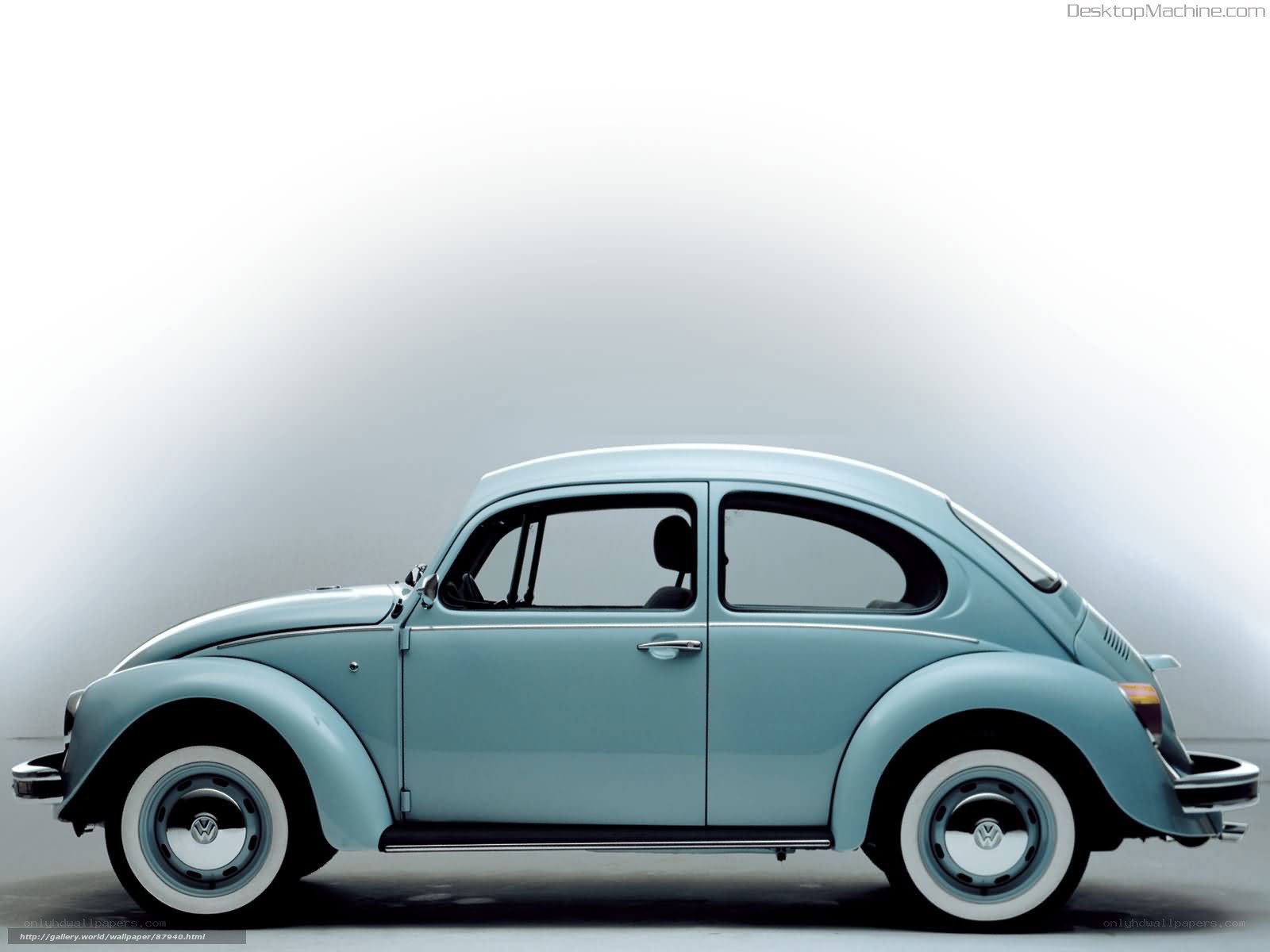 Classic light blue Volkswagen Beetle