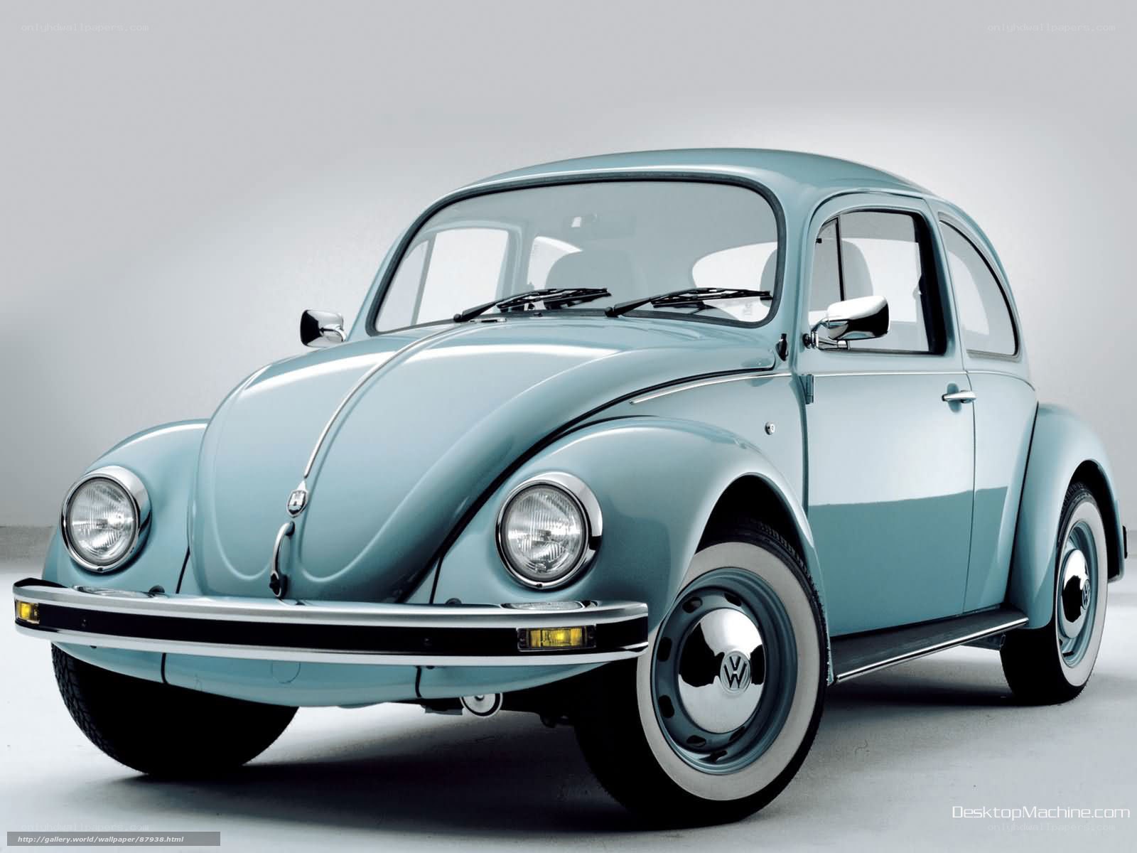 Classic light blue Volkswagen Beetle