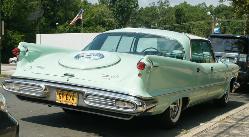 Classic light green car