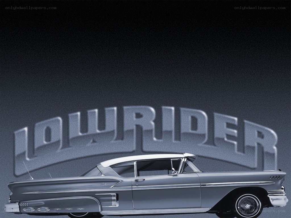 Classic lowrider car with logo