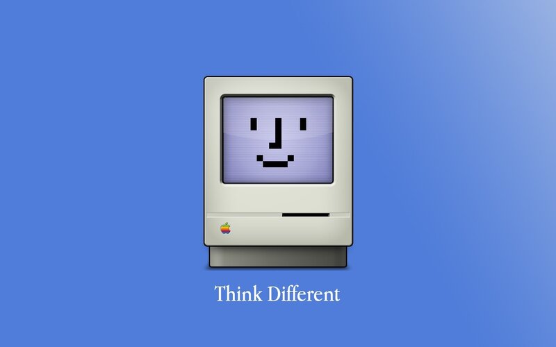 Classic Macintosh Computer — Blue