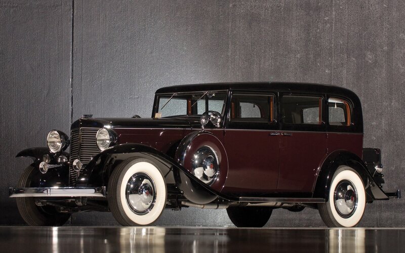 Classic maroon and black car