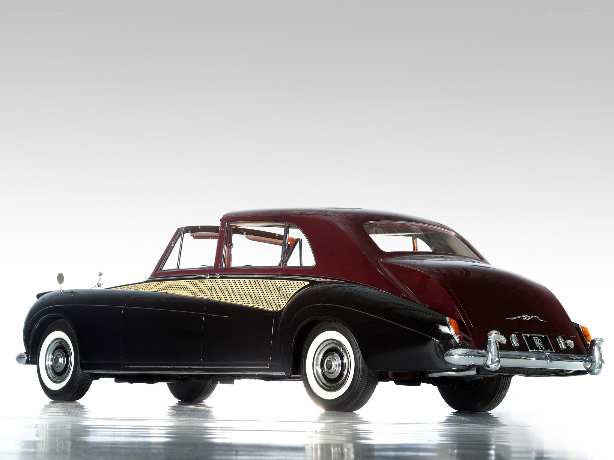 Classic maroon and black Rolls-Royce