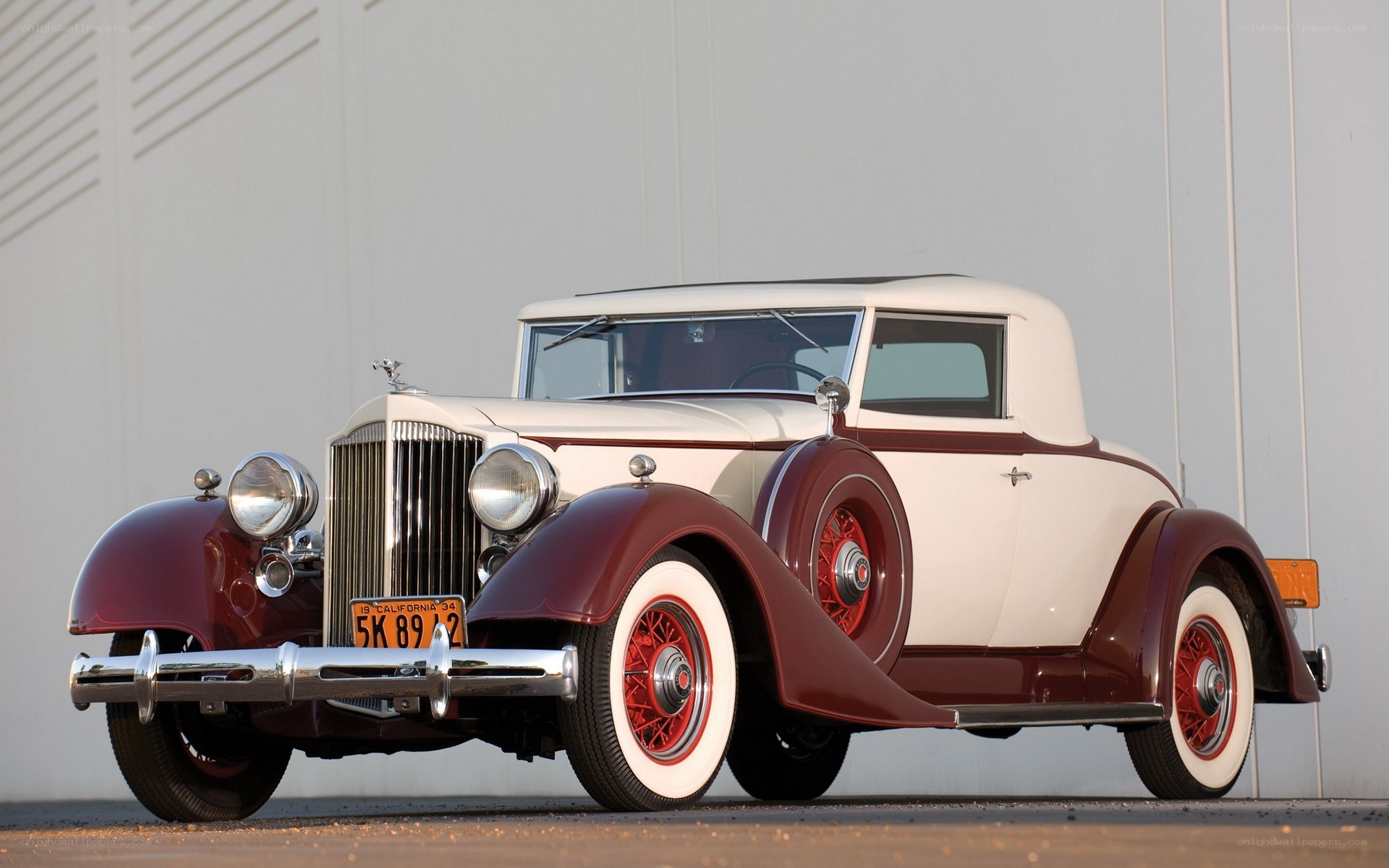 Classic maroon and cream car