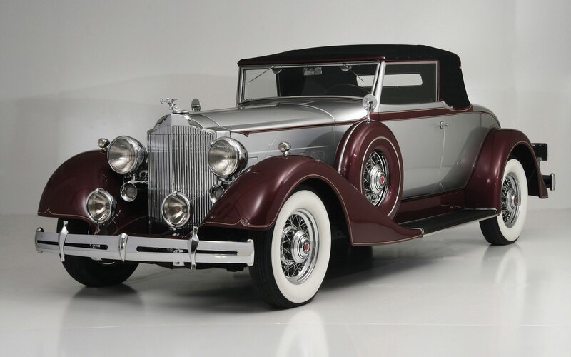 Classic maroon and silver car