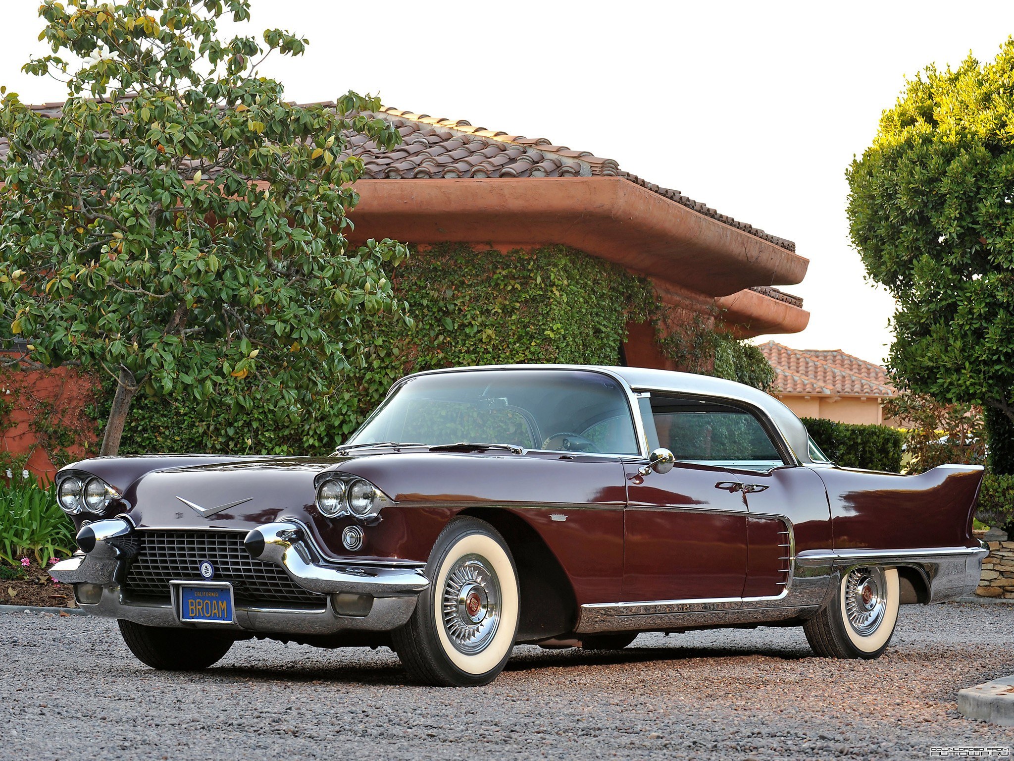 Classic maroon Cadillac car