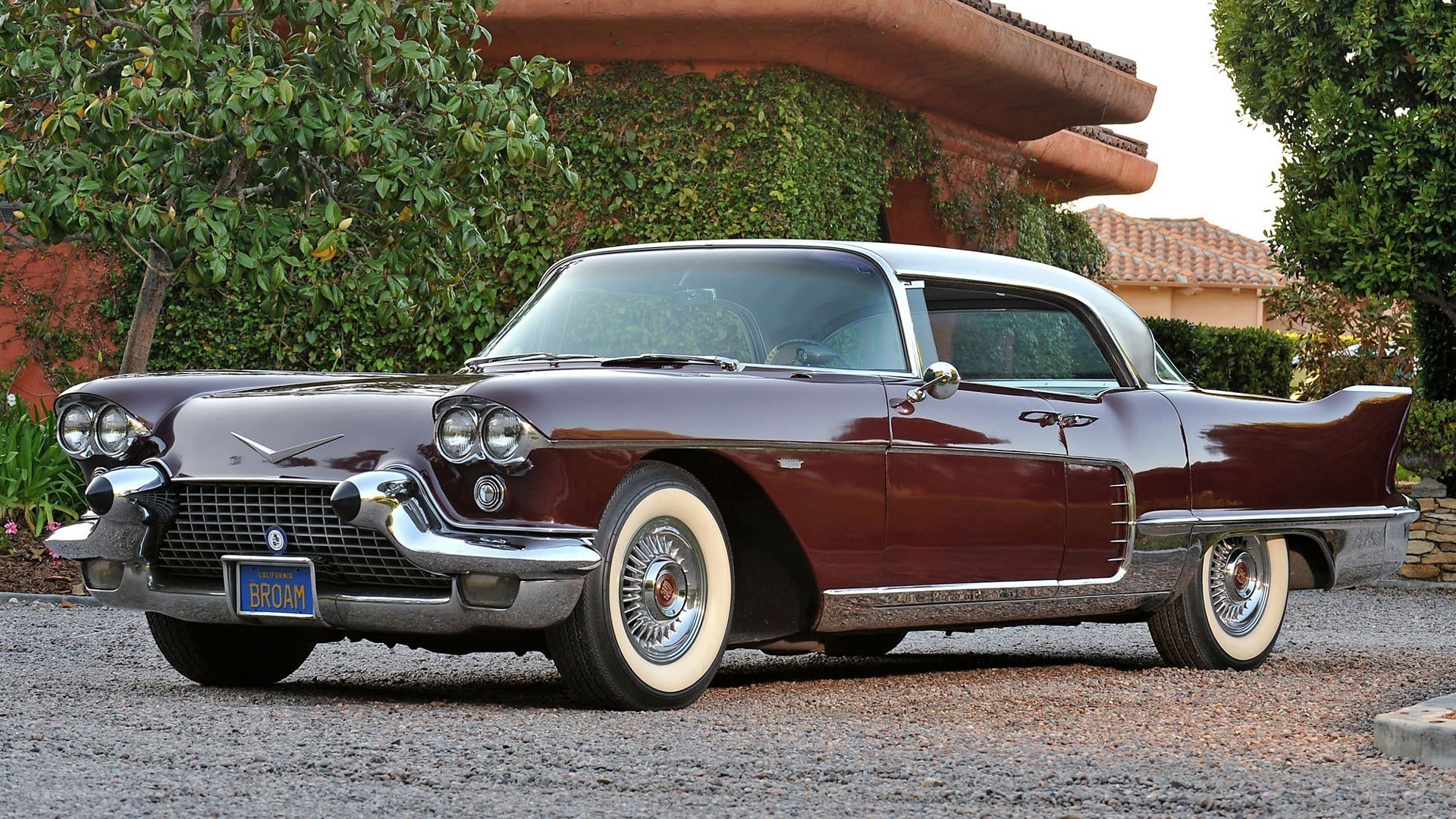 Classic maroon Cadillac car