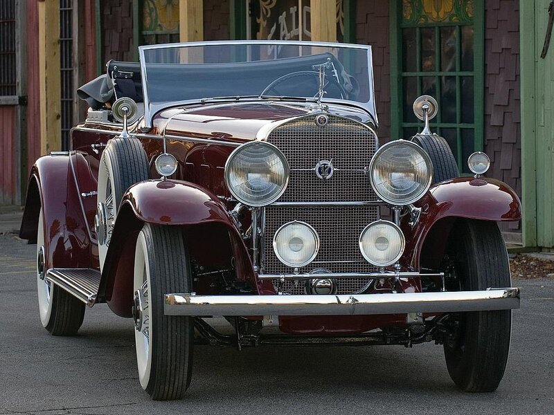 Classic maroon convertible car