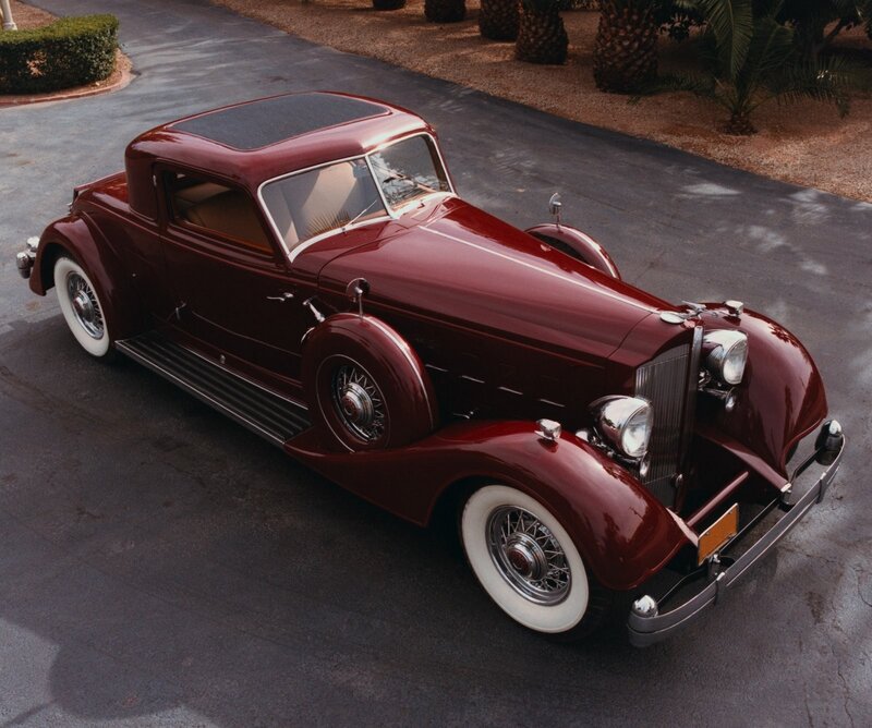 Classic maroon coupe car