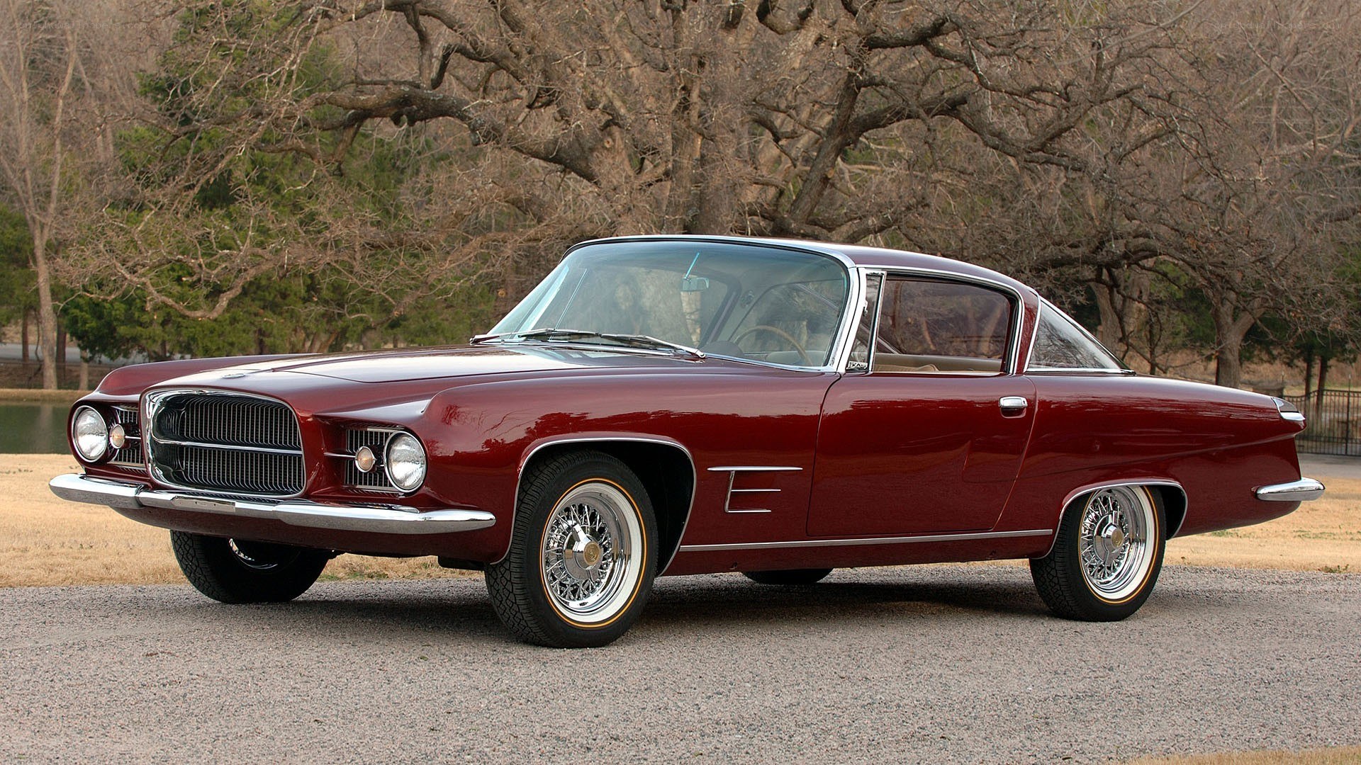 Classic maroon coupe car