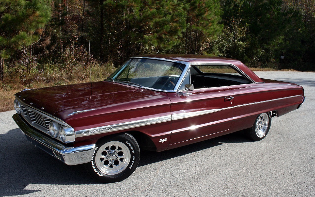 Classic maroon Ford Galaxie