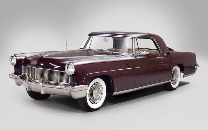 Classic maroon Lincoln sedan