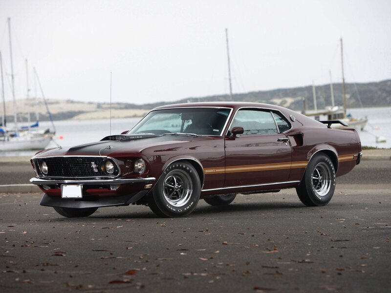 Classic maroon muscle car