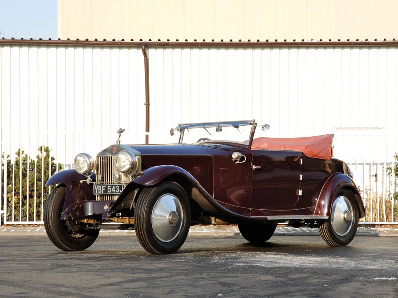 Classic maroon Rolls-Royce convertible