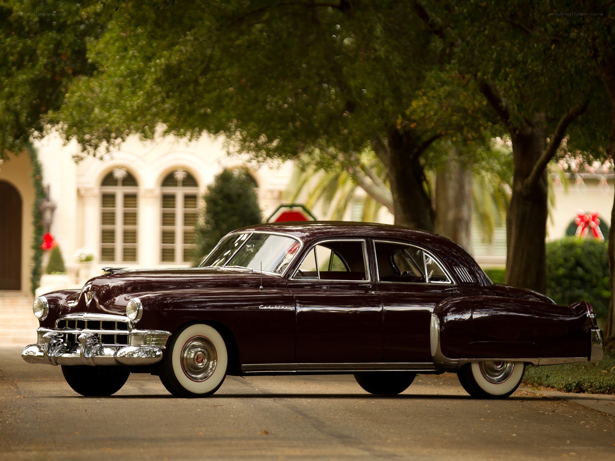 Classic maroon sedan car