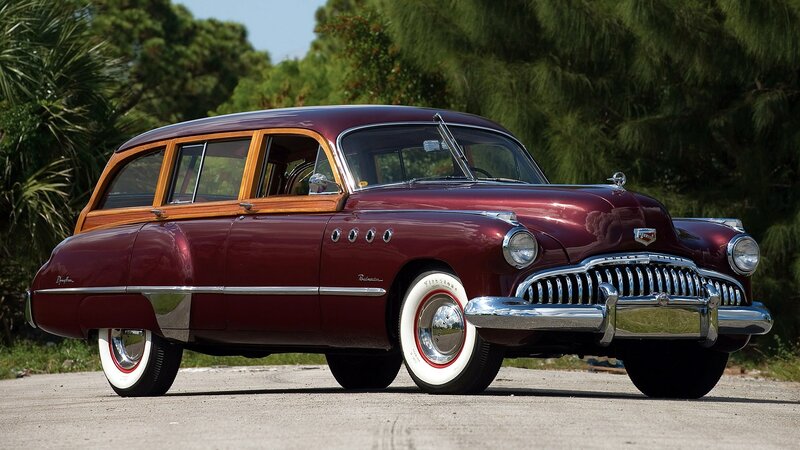 Classic maroon station wagon