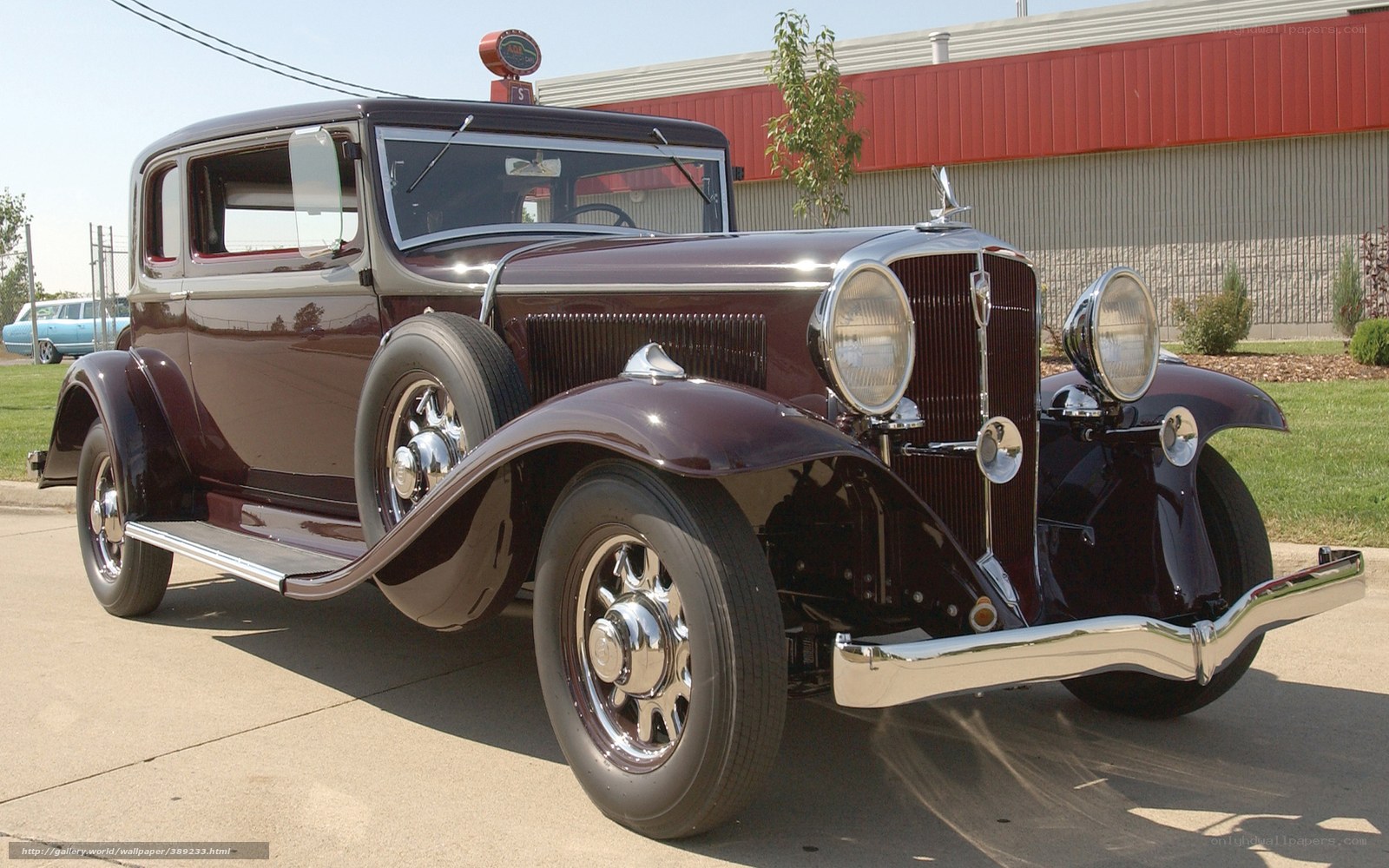 Classic maroon vintage car