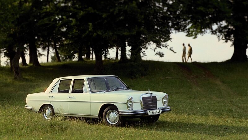 Classic Mercedes-Benz in a field