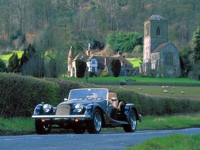 Classic Morgan car on a country road