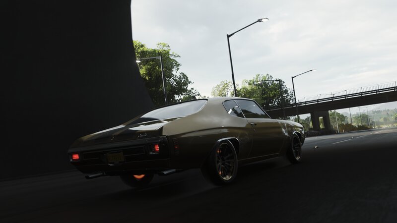 Classic Muscle Car — Black, Dramatic, Afternoon