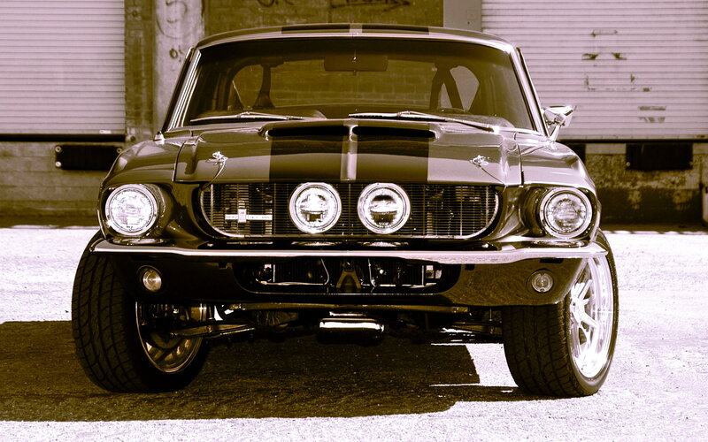 classic muscle car front view