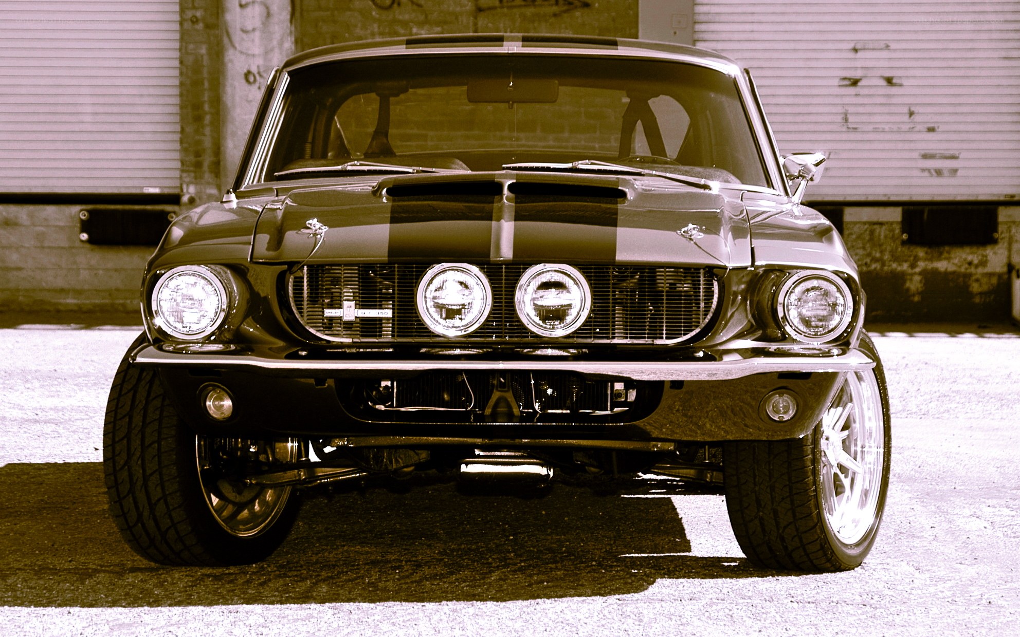 classic muscle car front view
