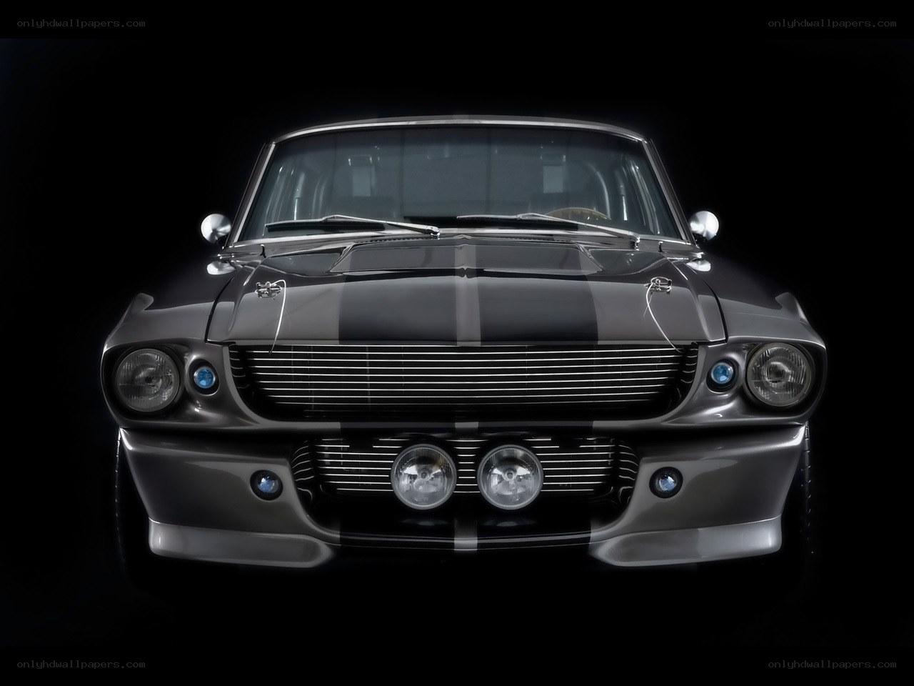 classic muscle car front view