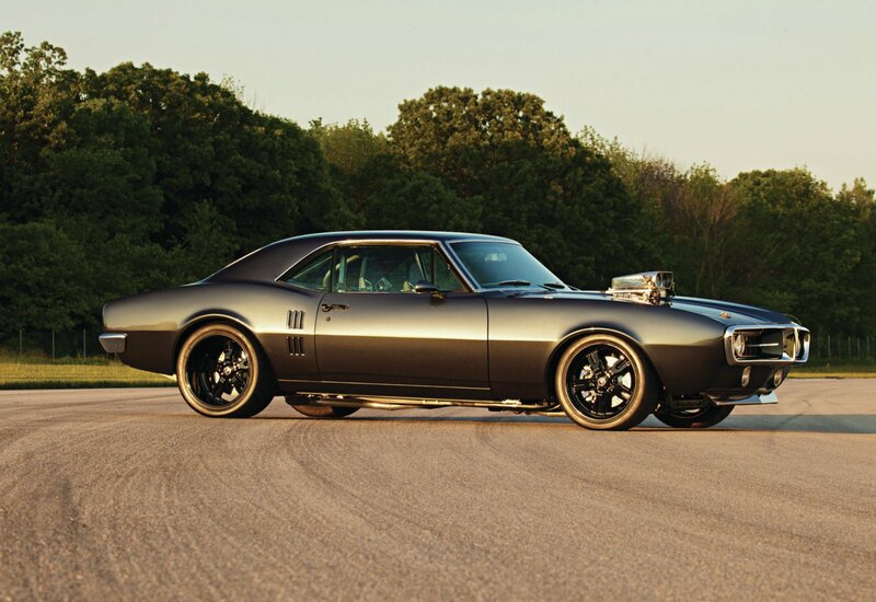 Classic Muscle Car — Gray, Dramatic, Sunset