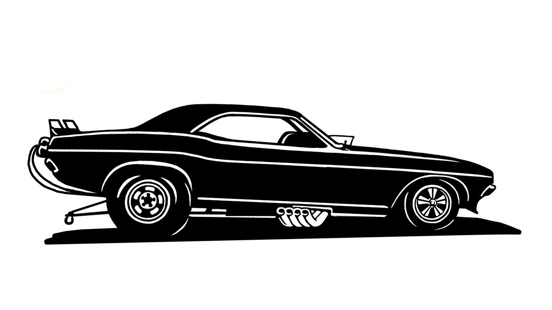 classic muscle car illustration