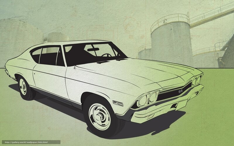 Classic muscle car illustration
