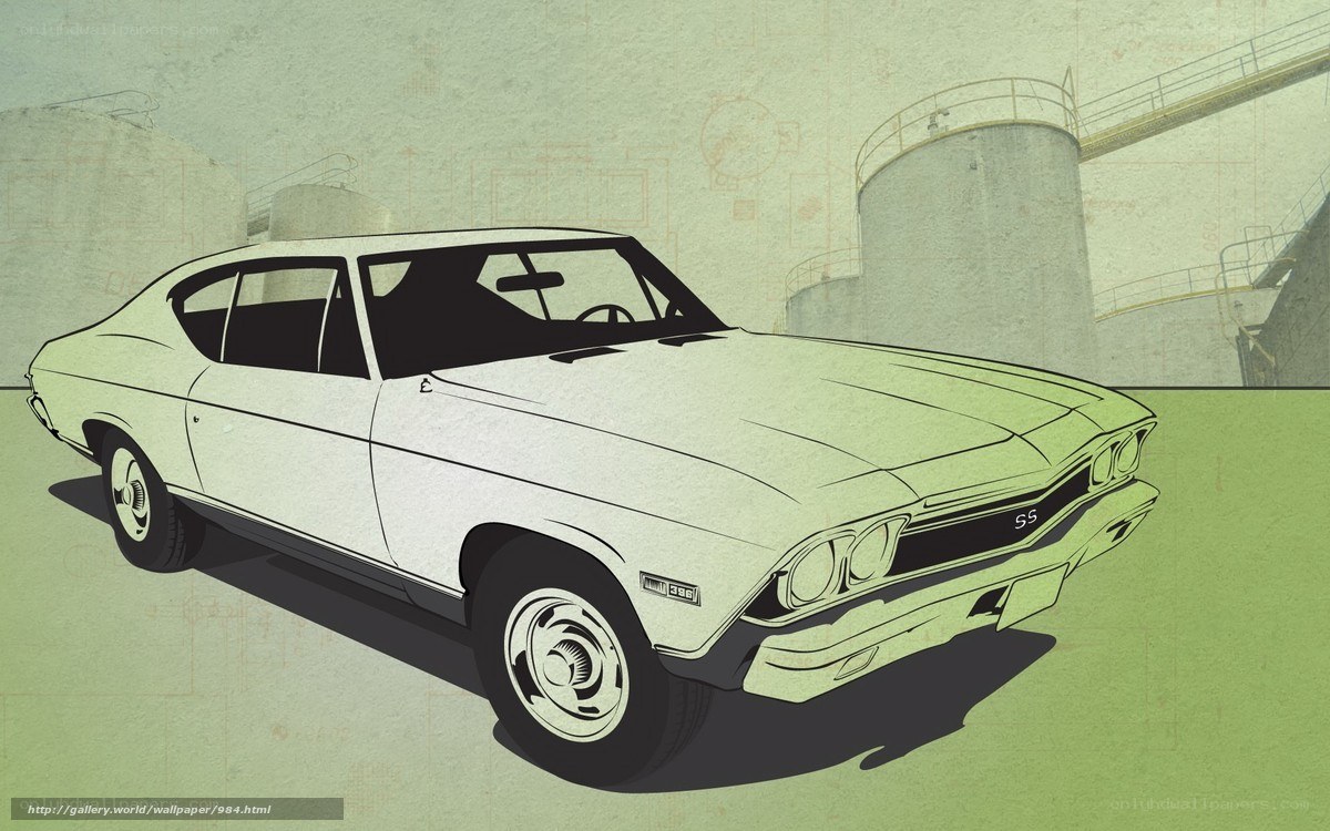 Classic muscle car illustration