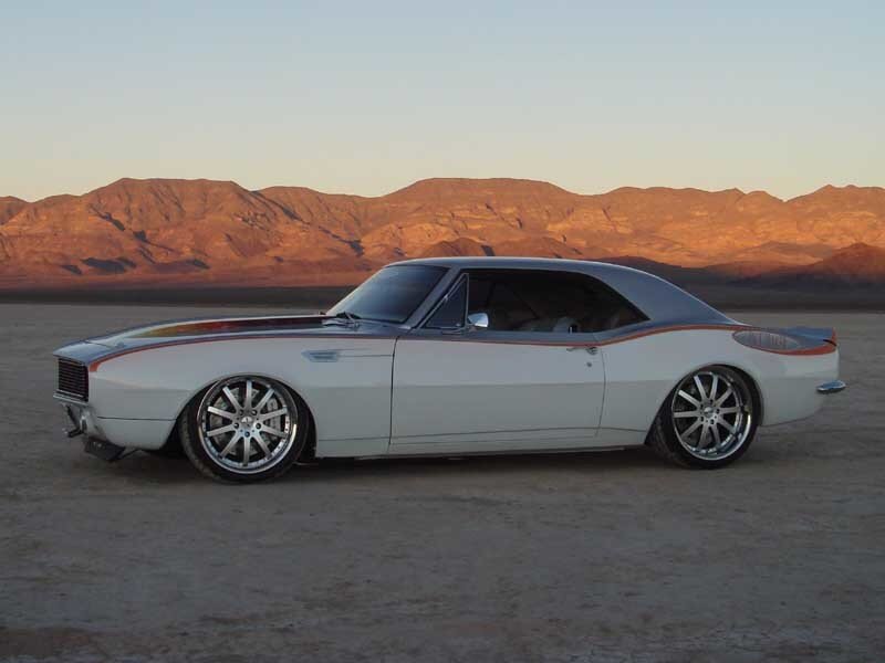 classic muscle car in desert